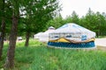 The mongolian yurt in the forest