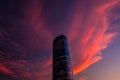 Iberdrola Tower at Dramatic Sunset