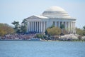 Washignton DC, Columbia, USA - April 11, 2015: Jefferson Memorial cherry blossoms Royalty Free Stock Photo