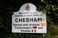 Welcome to the historic town of Chesham road sign