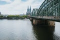 Cologne Germany church and bridge