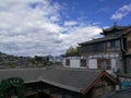 Distant buildings photographed in Dali ancient town, Yunnan Province, China