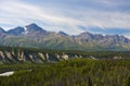 View of Matanuska River and Chugach Mountains from the Matanuska Glacier State Recreation Site.