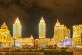 The beautiful city buildings nighscape Royalty Free Stock Photo