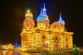 The glorious buildings night scenic of NZH Manzhouli