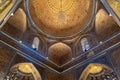 Interior inside the old ancient uzbek tomb - Amir Temur maqbarasi, GoÃ¢â¬Ëri Amir in Uzbekistan Royalty Free Stock Photo