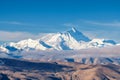 Zhumulangma peak in Himalaya mountains Royalty Free Stock Photo