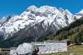 The snow mountains and Six words really Four Girls Mountain scenic spot in Aba prefecture of Sichuan province, China. Royalty Free Stock Photo