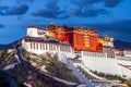 The Potala Palace nightscape in Lhasa city Royalty Free Stock Photo
