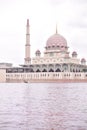 Pink Mosque near the lake. Putra, Putrajaya Masjid