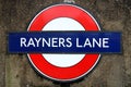 Rayners Lane Station London Underground roundel sign