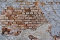 Background of crack brick wall texture.Brown bricks.
