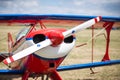 Plane on a field waiting to take off