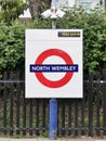 North Wembley London Underground Metropolitan railway roundel sign