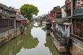 The folk houses and river in Xitang ancient town