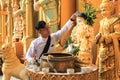 A man at shwedagon pagoda in Yangoon Royalty Free Stock Photo