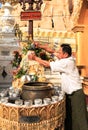 A man at shwedagon pagoda in Yangoon Royalty Free Stock Photo