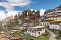 The buildings on the peak in Zizhu temple scenic spot