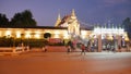 Photo Wat Phra That Lampang Luang light gold beautiful in sky night,Asian tourist traditional Lanna Buddhist temple in Lampang