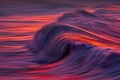 Photo of wave water textures at sunset with panning technique Royalty Free Stock Photo