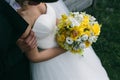 Photo wedding bouquet in hands of the bride Royalty Free Stock Photo