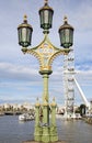 Photo from Westminster bridge in London and the London Eye background Royalty Free Stock Photo