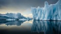 Wetland Worlds Of Antarctica: Captivating Photo Of Giant Iceberg Cliff Royalty Free Stock Photo