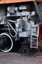Photo of the wheels of the russian railway technical support train
