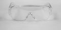 photo white protective spectacles on white background,