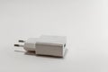 White usb wall charger plug isolated on a white Royalty Free Stock Photo