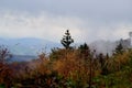 Autumn world of the Wallachian corner of the natural landscape in the Javorniky mountains lost in a veil of fog, Sirakov, 29.10.20