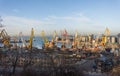 The photo will open a view of the container terminal. Commercial port, City Odessa, Ukraine