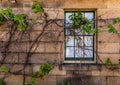 Window in sand stone wall