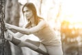 Photo of woman on gymnastics Royalty Free Stock Photo