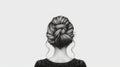 Moody Monotone French Braid Hair Drawing Illustration