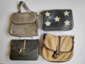 photo of woman sling bags in different styles in vintage background Royalty Free Stock Photo