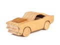 Photo of a wooden car of beech. Royalty Free Stock Photo