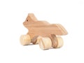 Photo of a wooden Fox on wheels of beech Royalty Free Stock Photo