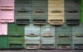 Photo of wooden vintage mailboxes