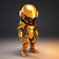 Golden Armored Android Boy: A 3d Suit Inspired By Zbrush And Skottie Young