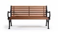 High Quality Outdoor Bench With Wood Slats And Metal Frame Royalty Free Stock Photo