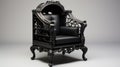 Black Ornate Chair In Gothic Surrealism Style