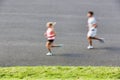 Young couple excersising in park Royalty Free Stock Photo