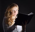 Photo of young girl reading book Royalty Free Stock Photo