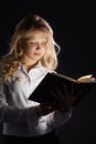 Photo of young girl reading book Royalty Free Stock Photo