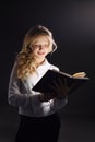 Photo of young girl reading book Royalty Free Stock Photo