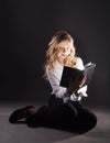 Photo of young girl reading book Royalty Free Stock Photo