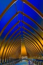 Photoart of architectural details of the side and roof of the Farnam Street Pier Heartland of America Park