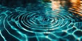 Photobanner, a drop of water breaks the water surface with concentric ripples on a dark blue water surface. Water Royalty Free Stock Photo