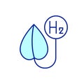 Photobiological hydrogen production RGB color icon